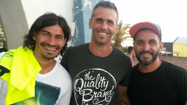 En Pilar, Carigol junto a Sungui Blanco y Chipi Gandín, excompañeros durante diferentes etapas en sus carreras.